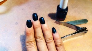 Trimming and Upkeep of Acrylic Nails - nails after drying