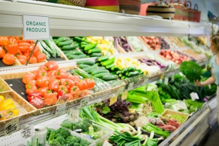 Organic Produce in Supermarket