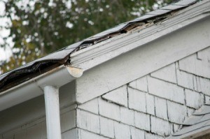 A roof badly in need of repair.