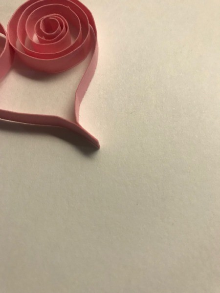 Valentine's Day Hearts Card - glue the bottom tips of two swirls together to make the heart