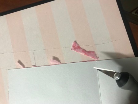 Valentine's Day Hearts Card - trim off excess with Exacto knife or scissors