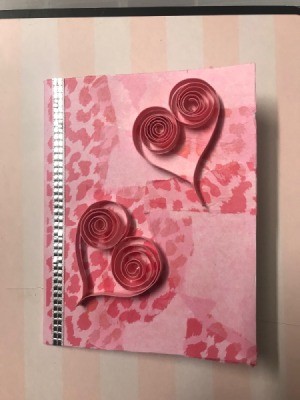 Valentine's Day Hearts Card - hearts added and rhinestone strip