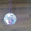Mirror Ball for Cats - closeup of finished hanging mirrored ball