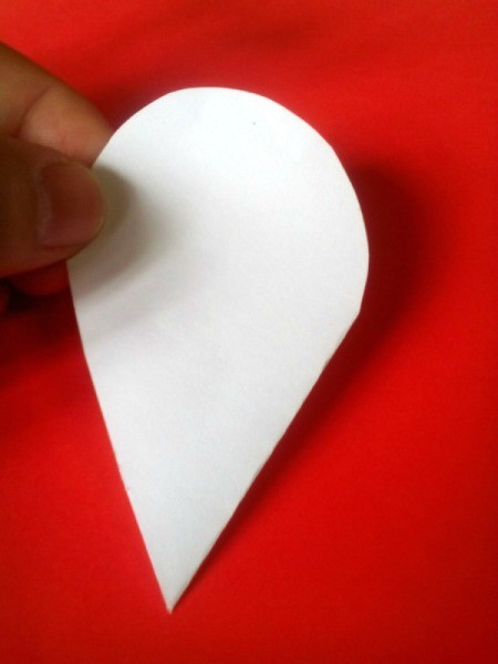 Pop Heart Decoration - cut out a half heart design along the fold