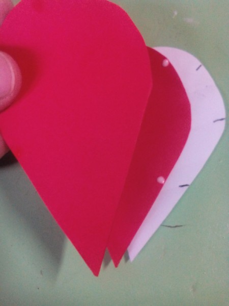 Pop Heart Decoration - cover with another half heart and secure with paper clips for better adhesion