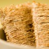 Two large pieces of shredded wheat.