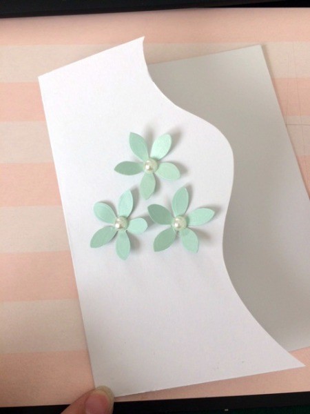 Floral "Feel Better Soon" Card - begin gluing flowers to the card