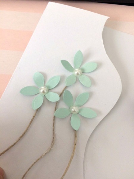 Floral "Feel Better Soon" Card - use ribbon or cord for stems