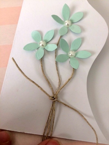 Floral "Feel Better Soon" Card - tie with another piece of cord