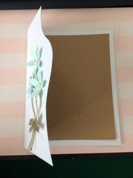 Floral "Feel Better Soon" Card - cut a piece of contrasting paper for the inside of the card