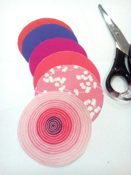 Tiny Hearts Wall Decor - an array of different colored paper circles