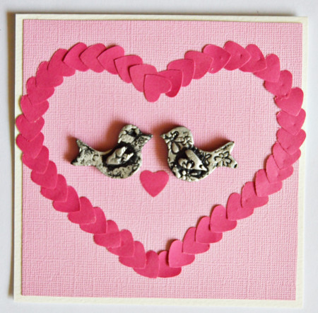 Turtle Dove of Love Valentine Card - glue a small heart below and between the doves