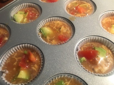 2/3rd filled baking tins