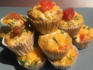 stacked finished Mini Taco Frittatas