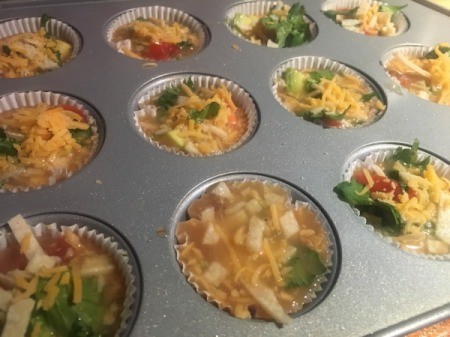 cheese added to baking tins