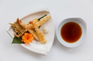 Tempura shrimp with Dipping Sauce.
