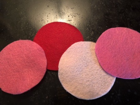 Felt Fortune Cookies - felt circles in various colors