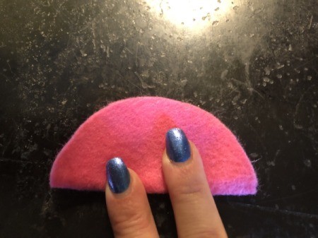 Felt Fortune Cookies - fold the felt circle in half