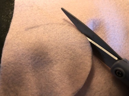 Felt Fortune Cookies - cut the felt circle out