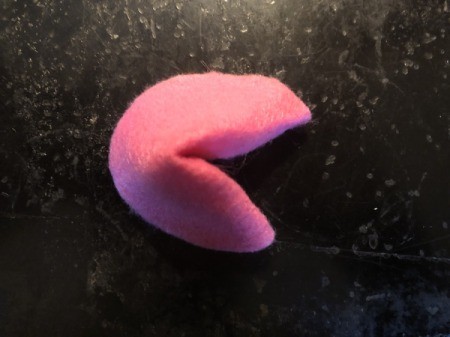 Felt Fortune Cookies - flip over to display the puffier side