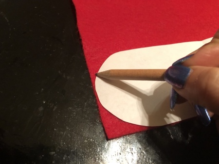 Woven Felt Heart - use the paper template to trace on the red felt