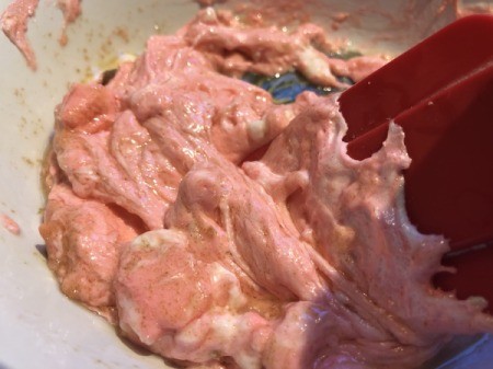 Mixing marshmallow mixture