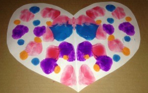 Heart Symmetry Paintings - finished heart