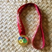 Edible Olympic Medals - candy gold medal on ribbon