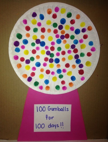 How To Make 100th Day Of School Paper Plate Gumball Machines Thriftyfun