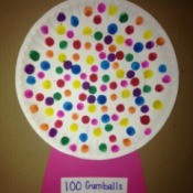 100th Day of School Paper Plate Gumball Machines  - alternative method is to make 100 dots using a bingo marker