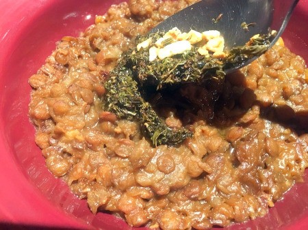 Lentil Stew with Fried Mint Sauce