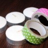 Fancy Tea Lights - tea lights and rolls of decorative tape