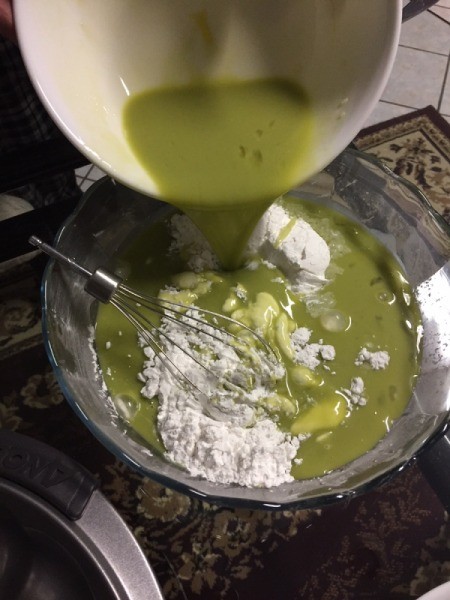 mixing wet and dry ingredients