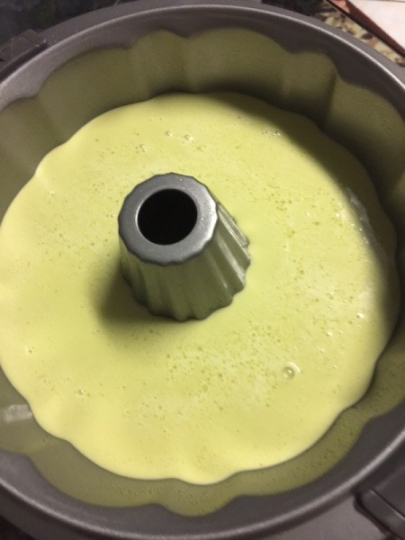 batter in bundt pan