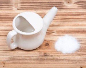 Neti Pot with a pile of salt.