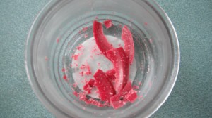 Removing Candle Wax from Holder - broken bits of candle wax popped off after freezing