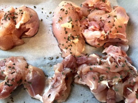 chicken pieces seasoned