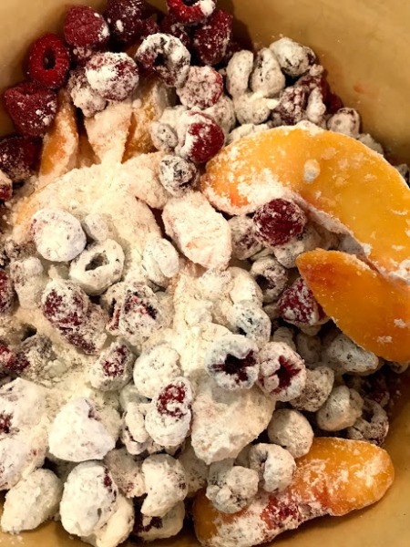 corn starch and sugar added to fruit