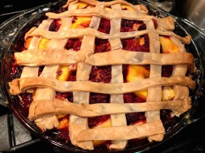 baked Peach Raspberry Pie