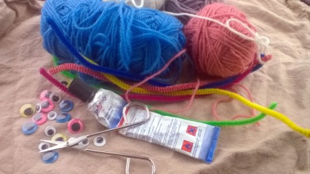 Making a Woolly Monster - supplies