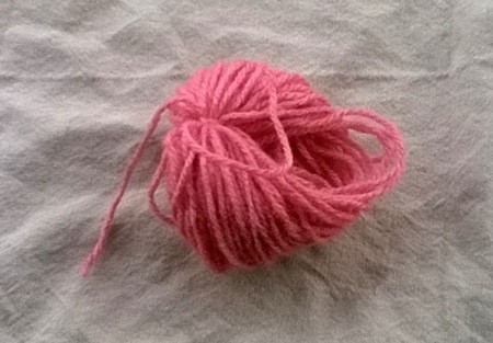 Making a Woolly Monster - tie a tight knot