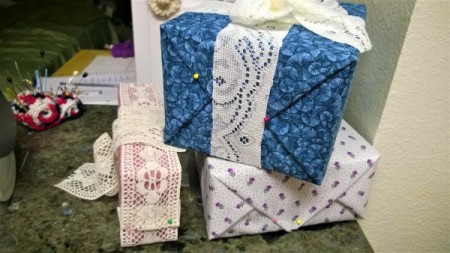 Fabric Covered Display Boxes - with lace bows