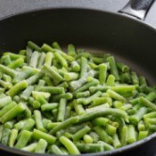 Frozen Green Beans in a Skillet