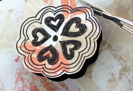 How to Make Heart and Flower Gift Cards - cut it out leaving a bit of a margin around the flower