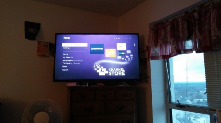A TV screen streaming free channels.