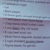 Printed recipes with unusual ingredients underlined.