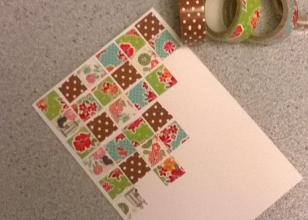 Patchwork Greetings Card - continue making more rows and keep  alternating the designs