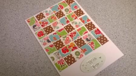 Patchwork Greetings Card - greeting added at the bottom