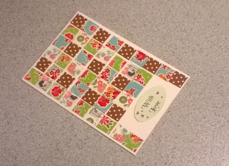 Patchwork Greetings Card - squares can wrap around the greeting