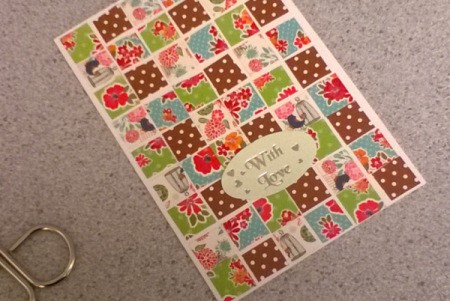 Patchwork Greetings Card - apply the greeting label on top if you completely cover